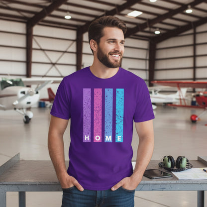 Personalized ICAO code, PURPLE design on unisex T-shirt - Show where you come from
