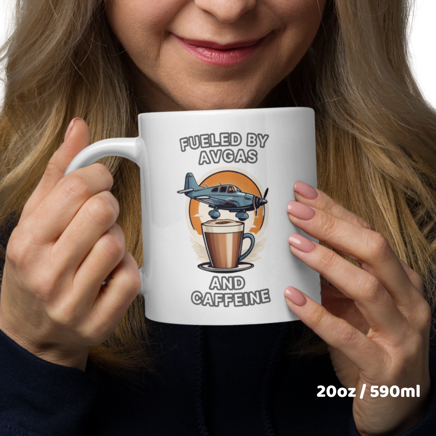 Pilot Coffee Mug – Fueled by Avgas and Caffeine