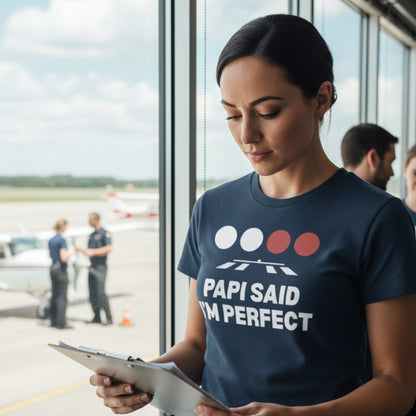 Women's Softstyle T-shirt “PAPI SAID I'M PERFECT” – A humorous statement for perfect landings