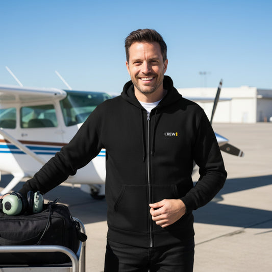 Pilot Zip-Hoodie with Rank 1-Stripes (Student) "CREW" – Stylish hoodie with pilot rank insignia