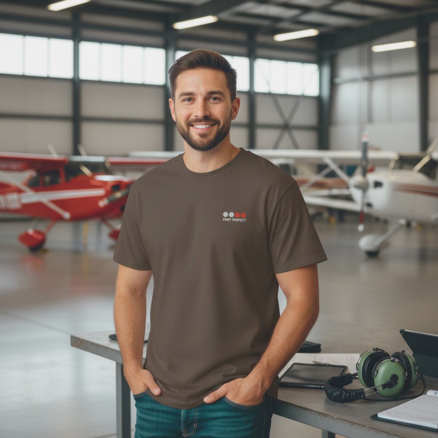 PAPI PERFECT Unisex T-Shirt | 2 WHITE 2 RED - A clear design for pilots