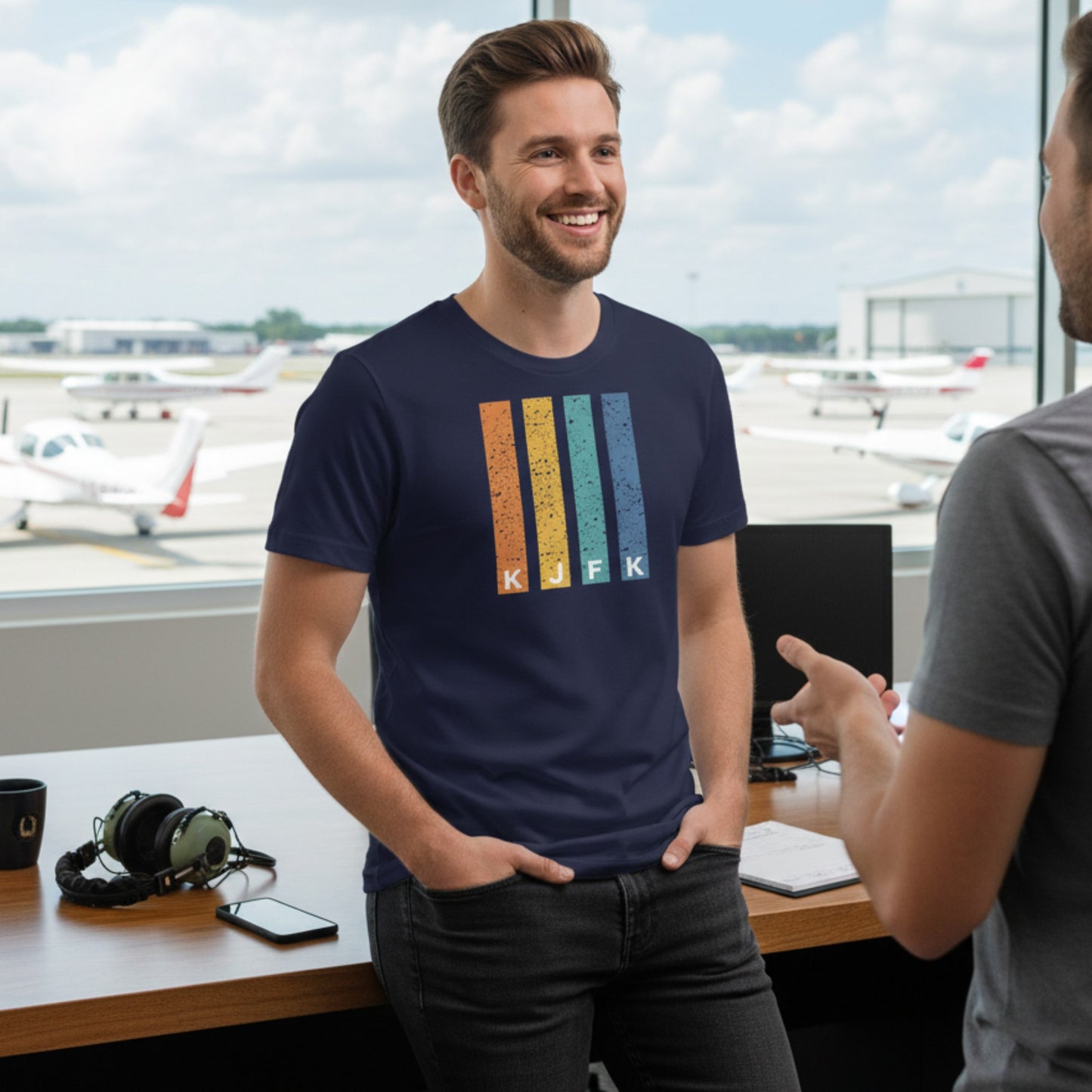 ICAO Code Unisex T-shirt with code "KJFK" (John F. Kennedy Airport) - Show your favorite airports