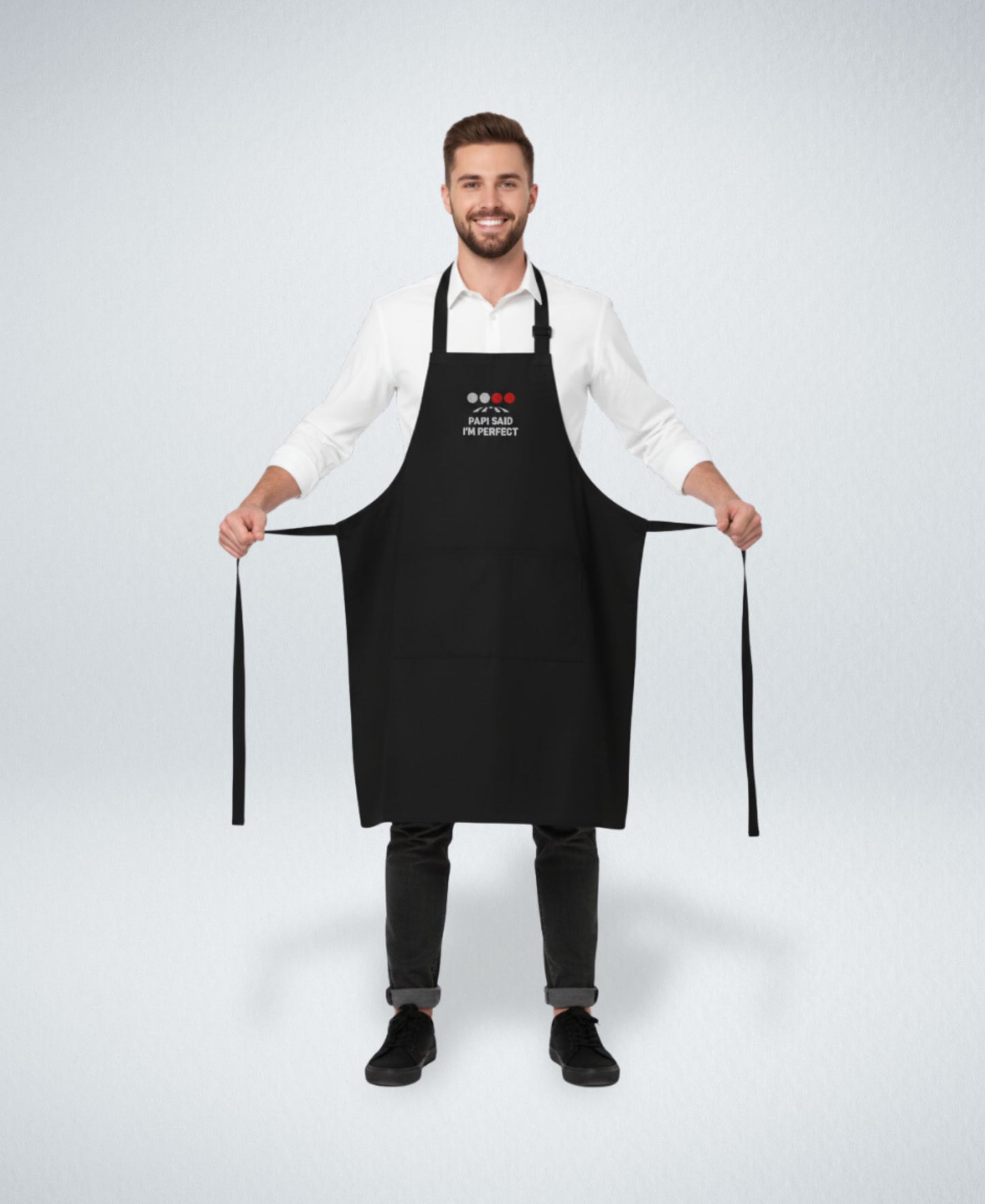 100% Organic Cotton Apron for pilots "PAPI SAID I'M PERFECT
