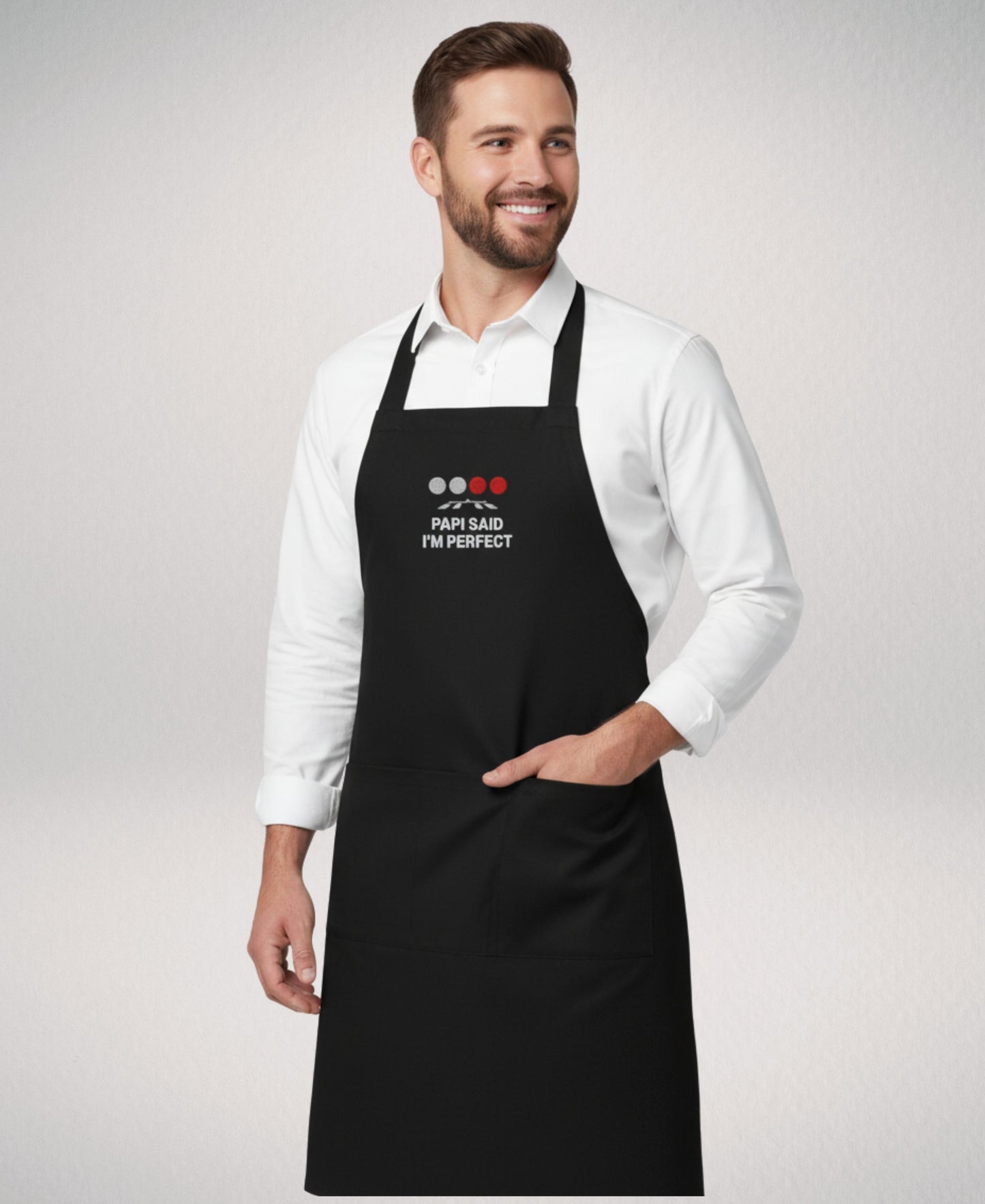 100% Organic Cotton Apron for pilots "PAPI SAID I'M PERFECT
