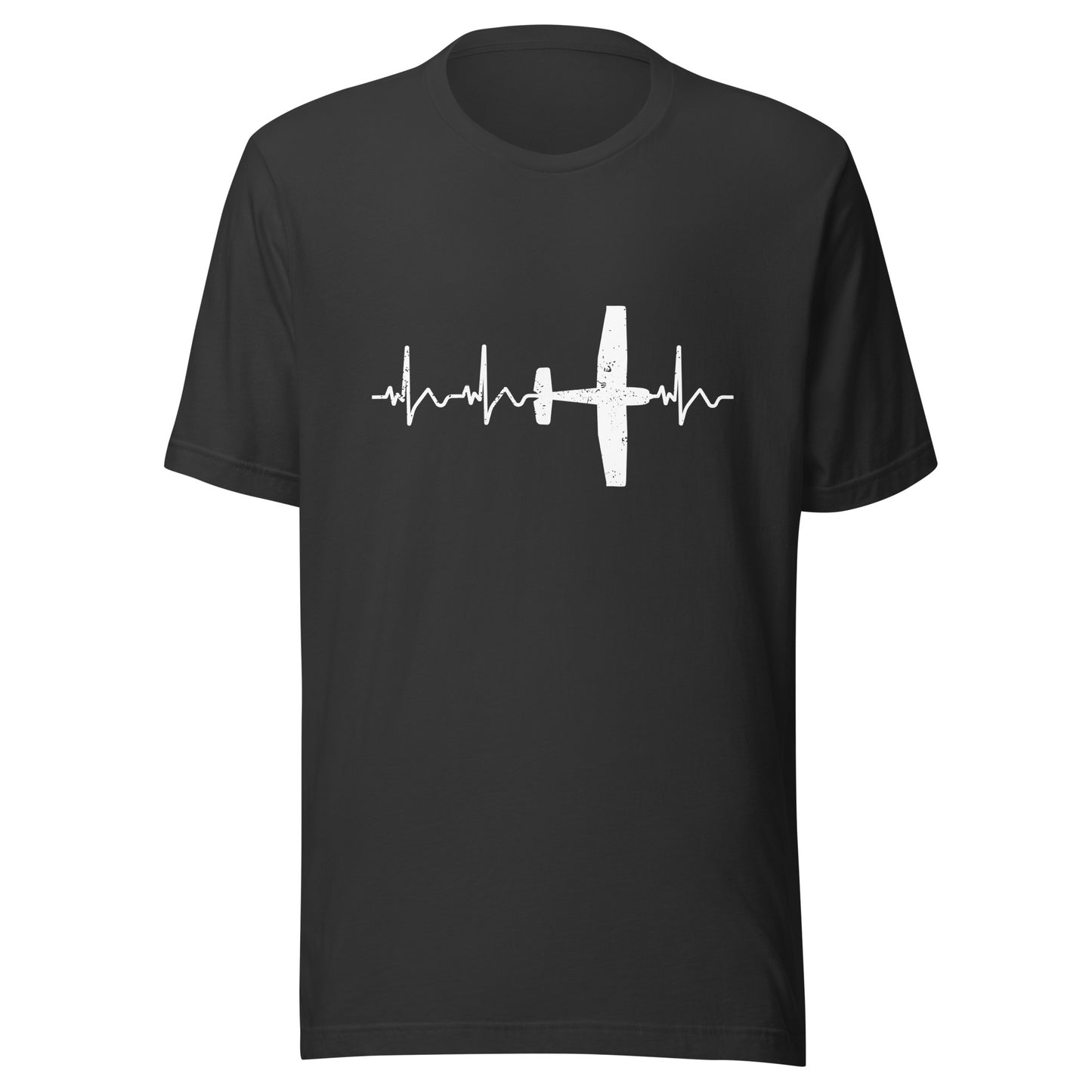 Heartbeat ECG Curve Unisex T-Shirt with “Cessna” Airplane - Show your passion for aviation