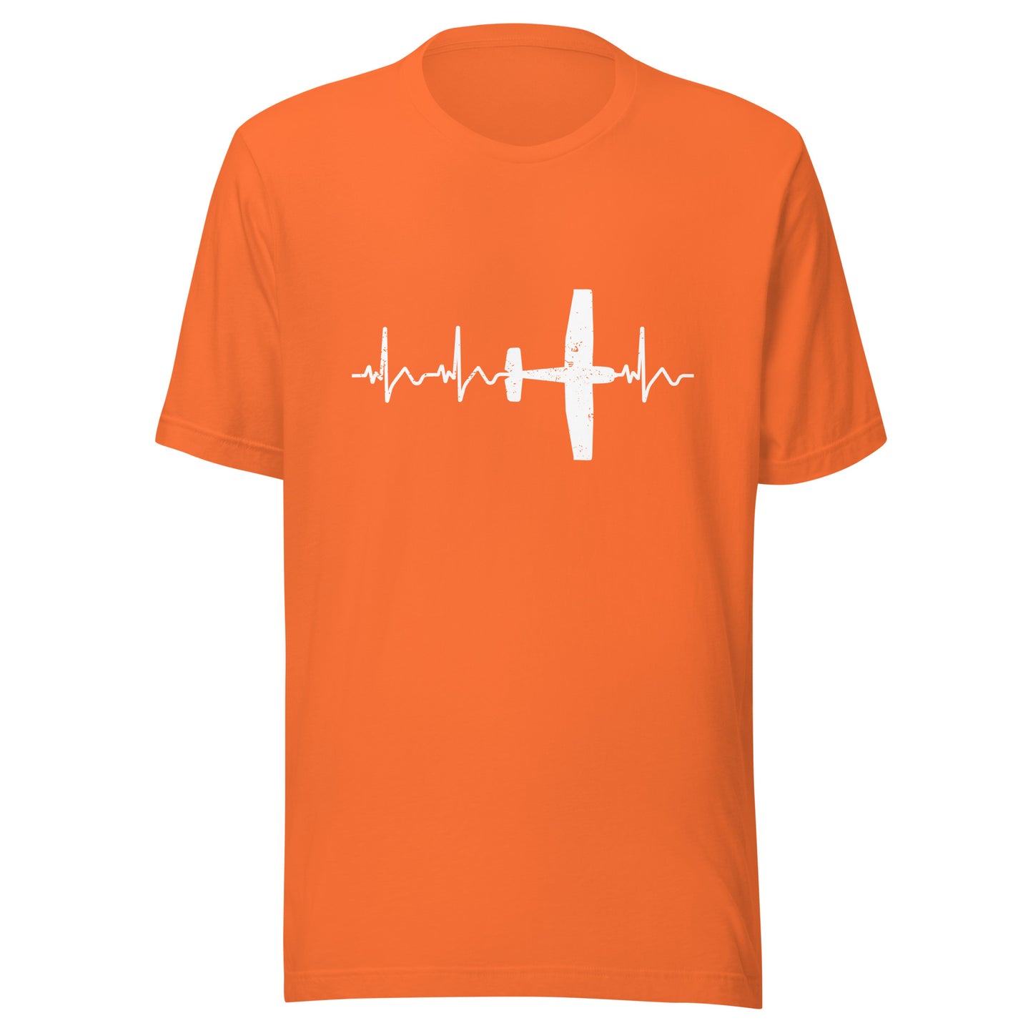 Heartbeat ECG Curve Unisex T-Shirt with “Cessna” Airplane - Show your passion for aviation