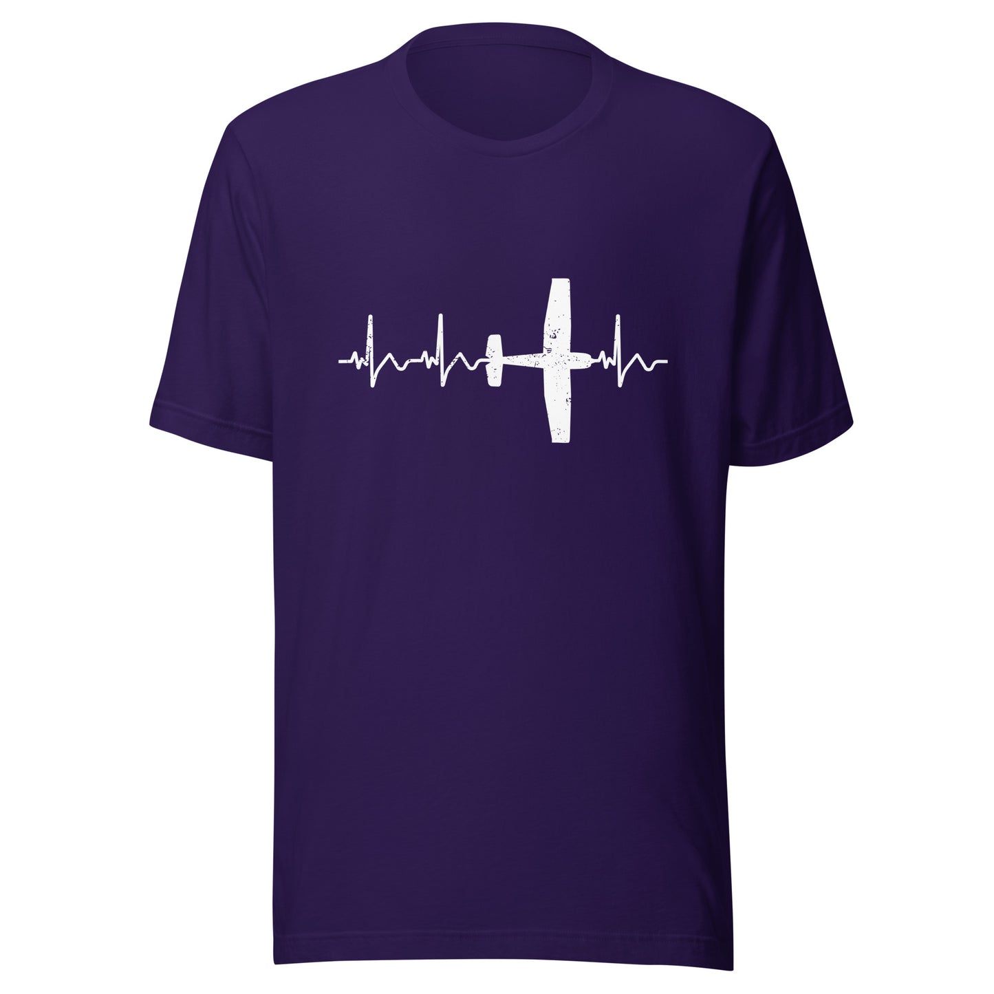 Heartbeat ECG Curve Unisex T-Shirt with “Cessna” Airplane - Show your passion for aviation