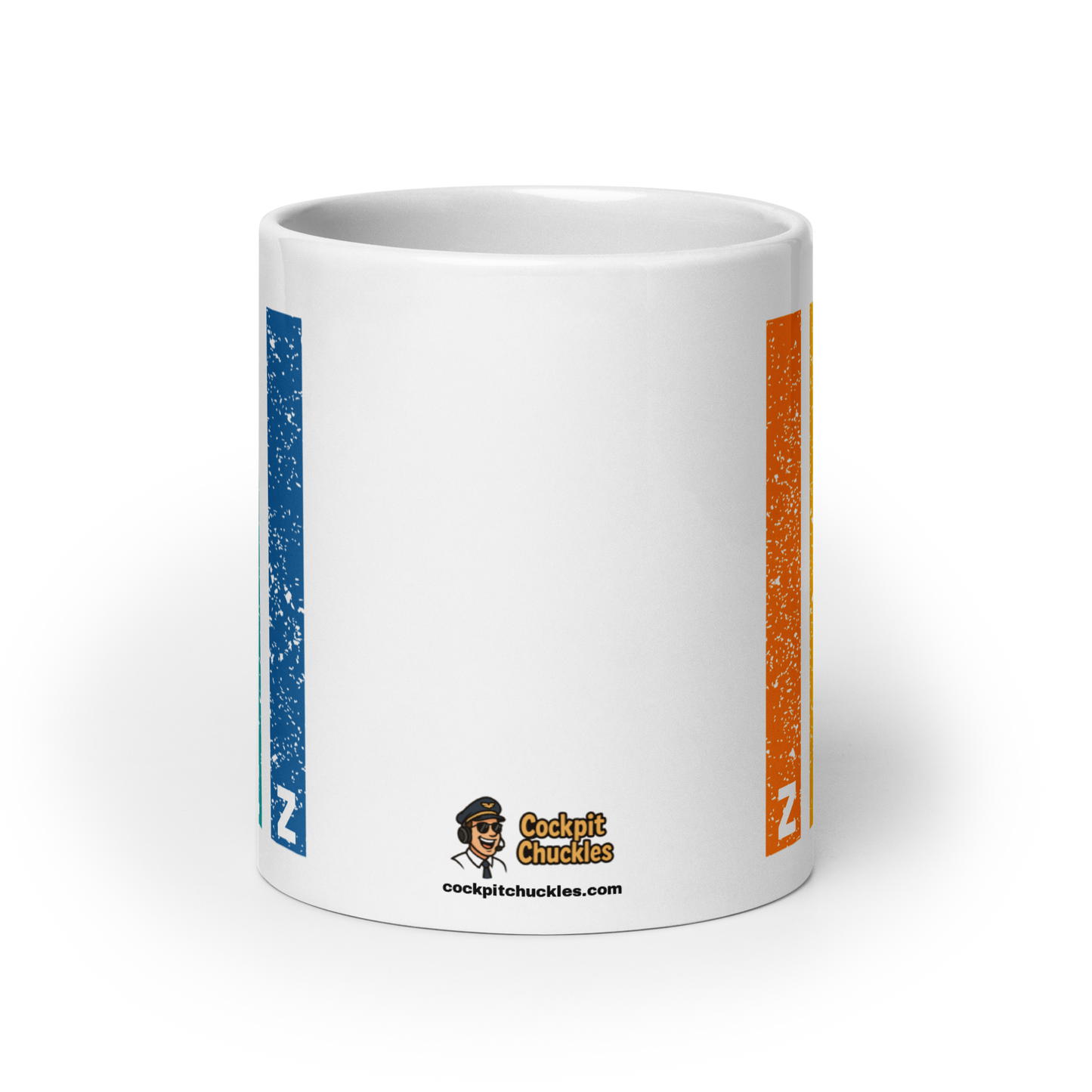 Aviation coffee mug with personalized ICAO code stripe design